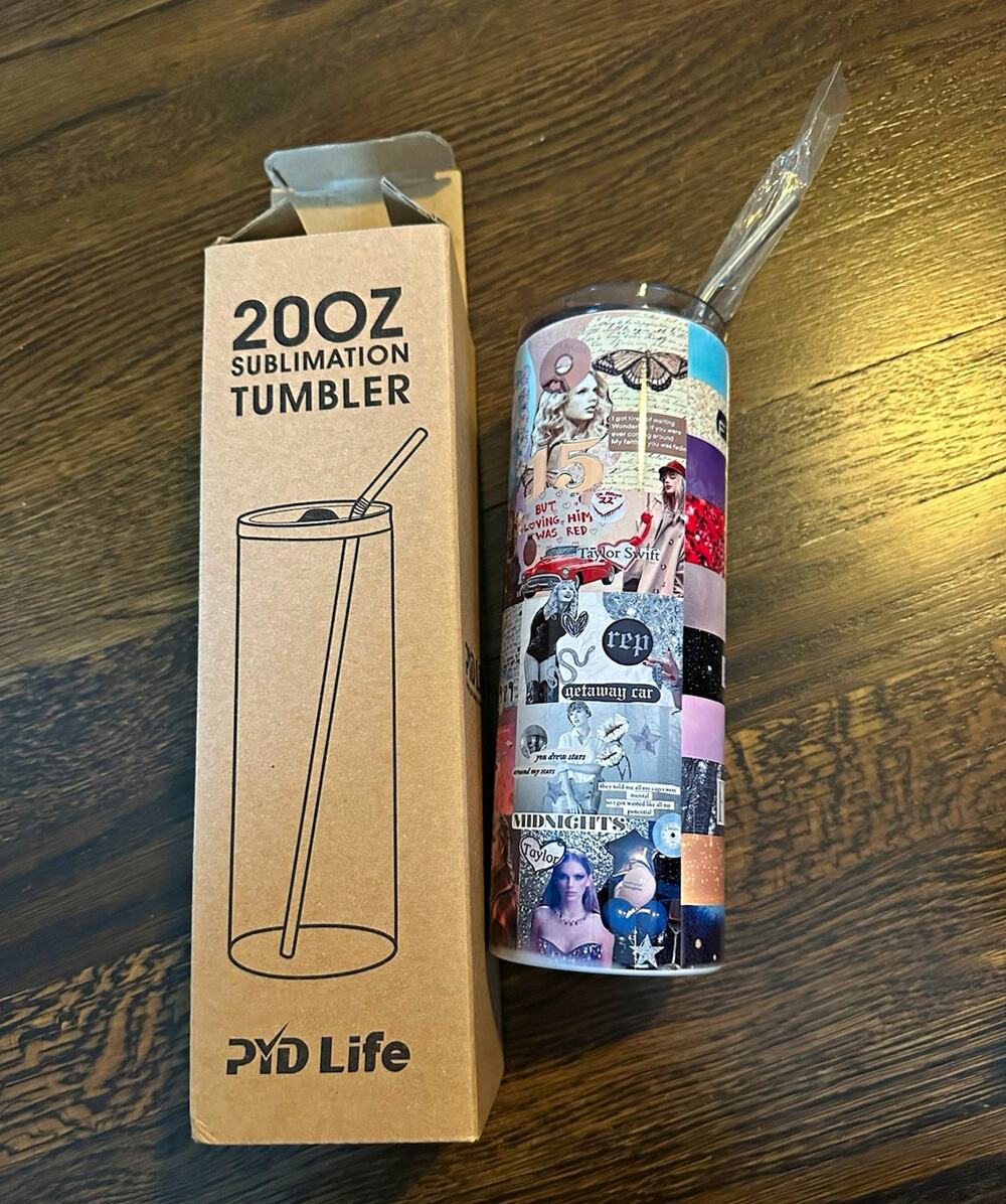 PMD Life 20 oz Plastic Tumbler 2-Piece w/ Slide Lock Lid & Straw Music